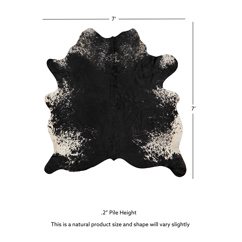 Linon Natural Cowhide Dark Brindle Full Skin in Dark Brown