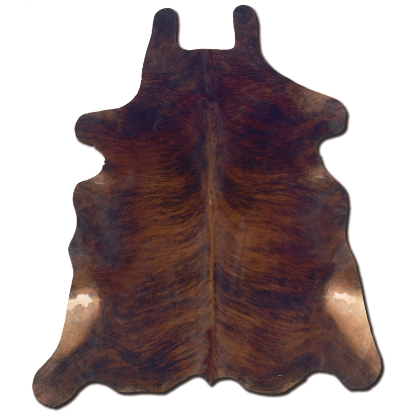 Linon Natural Cowhide Dark Brindle Full Skin in Dark Brown