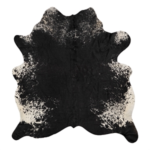 Linon Natural Cowhide Dark Brindle Full Skin in Dark Brown