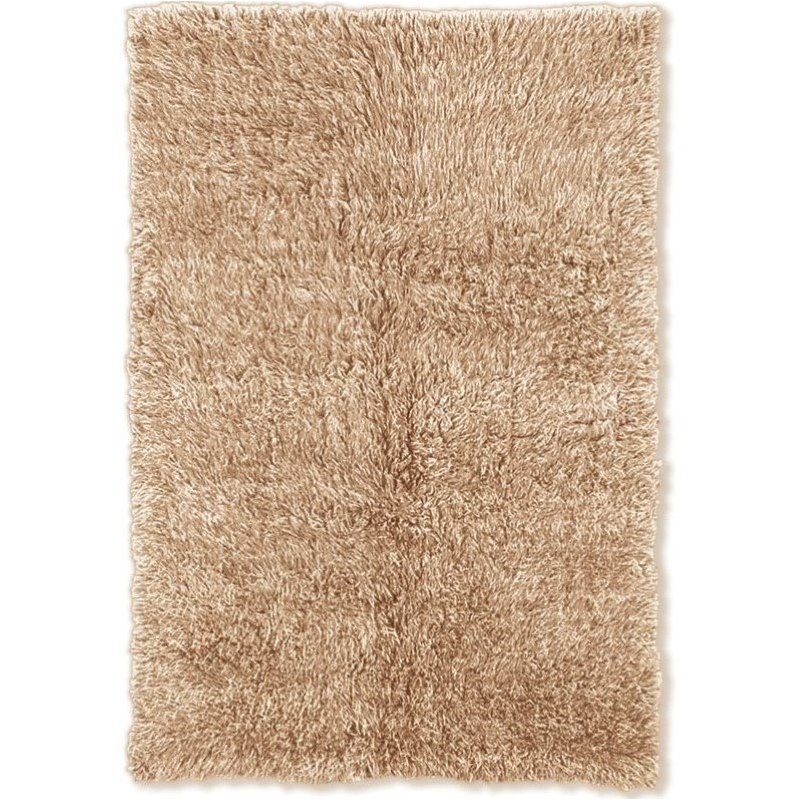 Linon Rugs Flokati Rectangular Area Rug in Tan FLK3ATXX