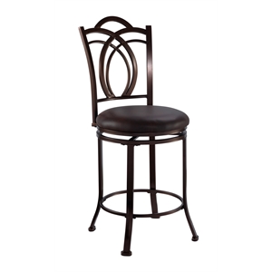 linon calif metal bar stool in coffee brown
