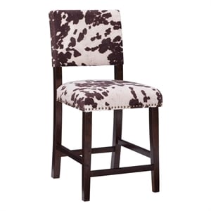 linon corey upholstered bar stool in udder madness brown