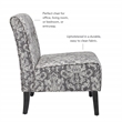 Linon Coco Damask Upholstered Tufted Accent Chair in Gray Patterned Fabric