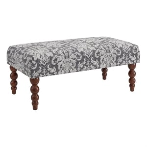 linon claire luxurious padded fabric upholstered bench