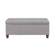 Linon Carmen Upholstered Tufted Shoe Storage Ottoman in Gray Microfiber