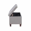 Linon Carmen Upholstered Tufted Shoe Storage Ottoman in Gray Microfiber