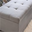 Linon Carmen Upholstered Tufted Shoe Storage Ottoman in Gray Microfiber