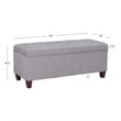 Linon Carmen Upholstered Tufted Shoe Storage Ottoman in Gray Microfiber