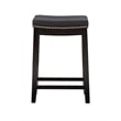 Linon Claridge Backless Counter Stool Nailhead Trim Faux Leather in Black Wood