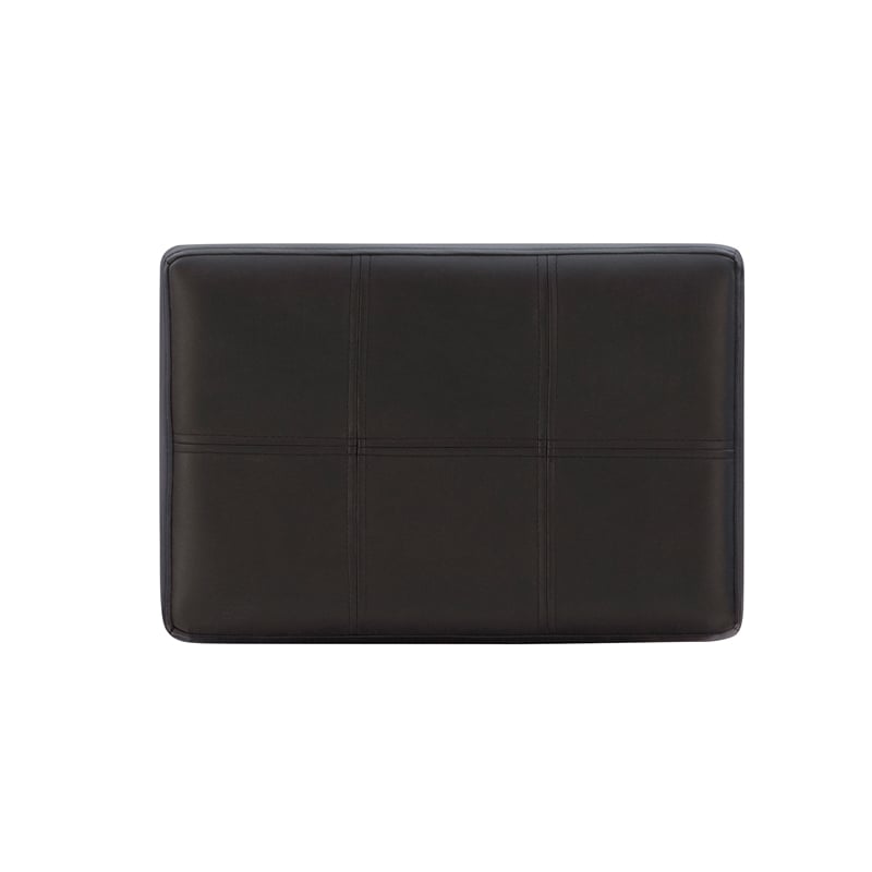 Linon Claridge Backless Counter Stool Nailhead Trim Faux Leather in Black Wood