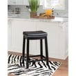 Linon Claridge Backless Counter Stool Nailhead Trim Faux Leather in Black Wood