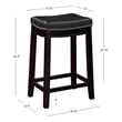 Linon Claridge Backless Counter Stool Nailhead Trim Faux Leather in Black Wood