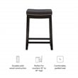 Linon Claridge Backless Counter Stool Nailhead Trim Faux Leather in Black Wood