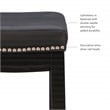 Linon Claridge Backless Counter Stool Nailhead Trim Faux Leather in Black Wood