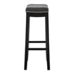 Linon Claridge Backless Bar Stool Black Faux Leather Wood Frame in Black Finish