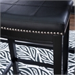 Linon Claridge Backless Bar Stool Black Faux Leather Wood Frame in Black Finish