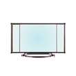 Linon Clarisse Metal & Glass Vanity & Padded Stool Set Arched Mirror in Bronze
