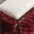 Linon Clarisse Metal & Glass Vanity & Padded Stool Set Arched Mirror in Bronze