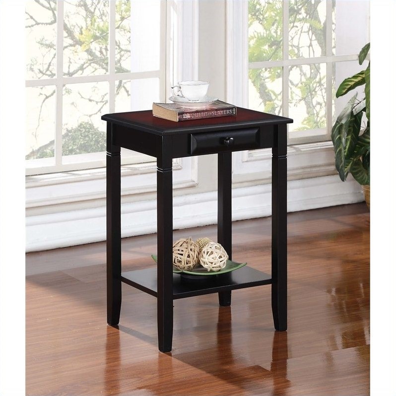 Linon Camden Accent Table in Black Cherry   64027BLKCHY01KDU