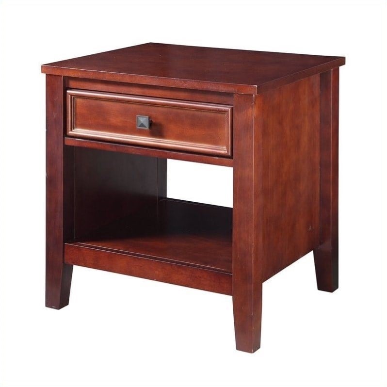 Linon Wander End Table in Cherry Finish  770000CHY01U