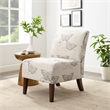 Linon Lily Butterfly Wood Upholstered Slipper Chair in Gray
