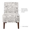 Linon Lily Script Wood Upholstered Chair in Beige