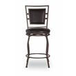 Linon Townsend Metal Adjustable Height Stools Set of 3 in Dk Brown Faux Leather