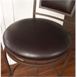 Linon Townsend Metal Adjustable Height Stools Set of 3 in Dk Brown Faux Leather
