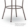 Linon Townsend Metal Adjustable Height Stools Set of 3 in Dk Brown Faux Leather