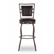 Linon Townsend Metal Adjustable Height Stools Set of 3 in Dk Brown Faux Leather