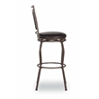 Linon Townsend Metal Adjustable Height Stools Set of 3 in Dk Brown Faux Leather