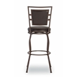 Linon Townsend Metal Adjustable Height Stools Set of 3 in Dk Brown Faux Leather