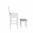 Linon Angela Wood Vanity & Padded Beige Stool 2 Drawers Flip Up Mirror in White