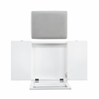 Linon Angela Wood Vanity & Padded Beige Stool 2 Drawers Flip Up Mirror in White