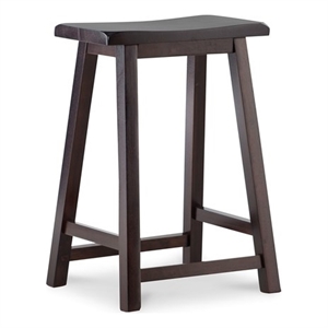 linon saddle seat bar stool in dark brown