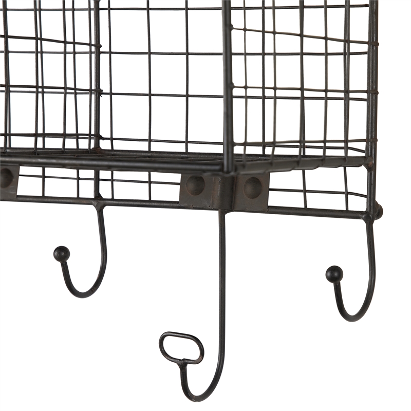 Linon Four Cubby Metal Wall Shelf in White Cymax Business