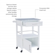 Linon Mitchell Wood Granite Top Rolling Kitchen Cart Ample Storage in White