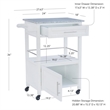 Linon Mitchell Wood Granite Top Rolling Kitchen Cart Ample Storage in White