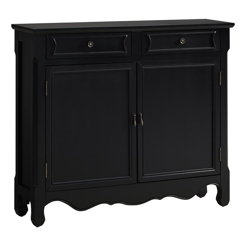 Linon Cillian Wood Two Door Console in Black Cymax Business