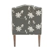 Linon Lauretta Upholstered Floral Embroidered Arm Chair with Pillow in Gray