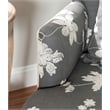 Linon Lauretta Upholstered Floral Embroidered Arm Chair with Pillow in Gray