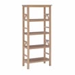 Linon Titian Wood Four Shelf Bookcase in Driftwood Brown