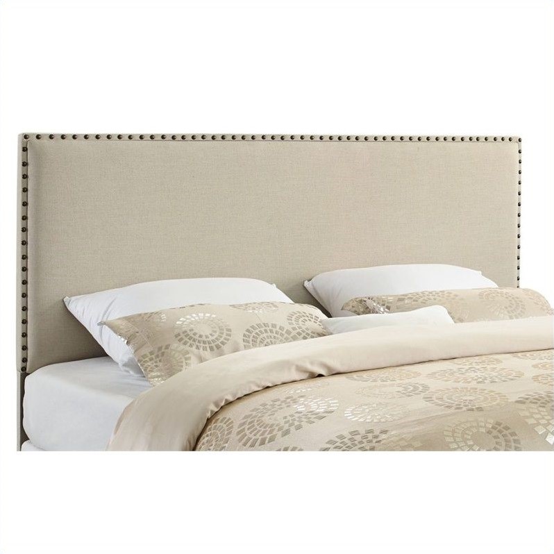 Linon Contempo King Upholstered Headboard in Natural Beige 881001NAT01U