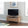 Linon Titian Pine Wood TV Media Stand Open Shelves 2 Drawers in Driftwood Finish
