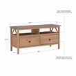Linon Titian Pine Wood TV Media Stand Open Shelves 2 Drawers in Driftwood Finish