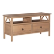 Linon Titian Pine Wood TV Media Stand Open Shelves 2 Drawers in Driftwood Finish