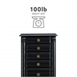 Linon Esther Distressed Wood Jewelry Armoire in Ebony Black