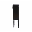 Linon Esther Distressed Wood Jewelry Armoire in Ebony Black