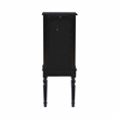 Linon Esther Distressed Wood Jewelry Armoire in Ebony Black