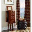 Linon Esther Wood Jewelry Armoire in Deep Cherry